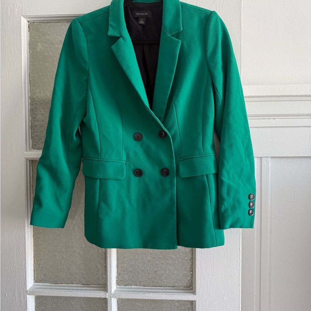 Halogen Green Blazer Tailored Suit Jacket